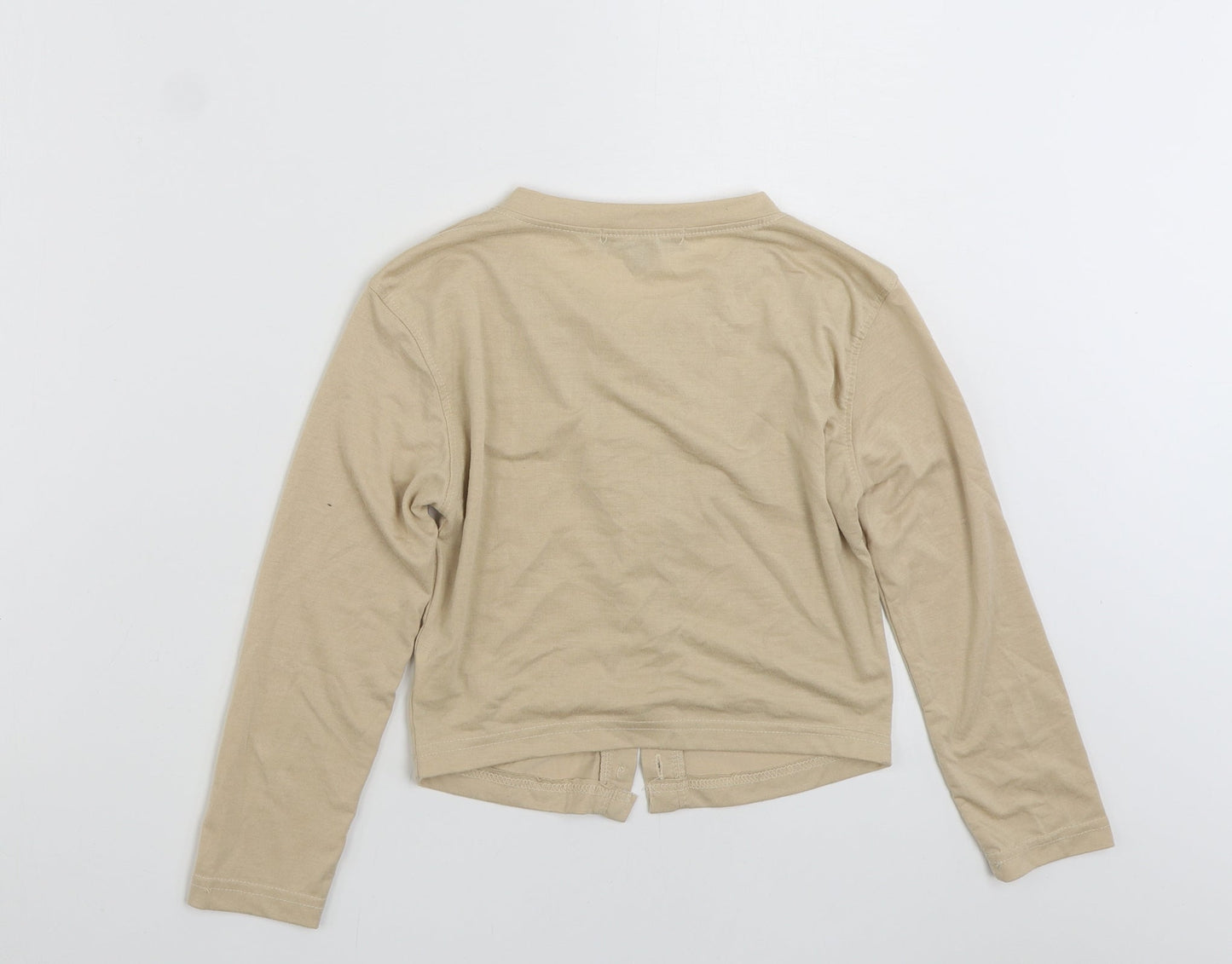 Missguided Womens Beige  Polyester Cardigan Sweatshirt Size 10  Button