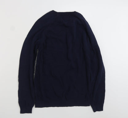 Matalan Mens Blue Crew Neck  Cotton Pullover Jumper Size M