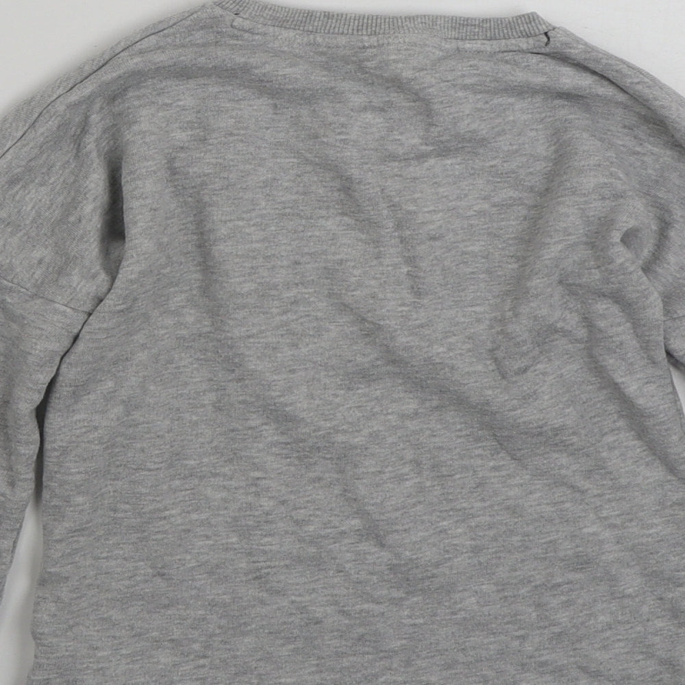 F&F Girls Grey  Cotton Pullover Sweatshirt Size 6-7 Years  Pullover - Hey