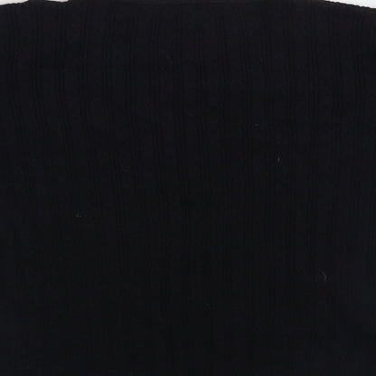 Country Casuals Womens Black V-Neck Cotton Pullover Jumper Size L