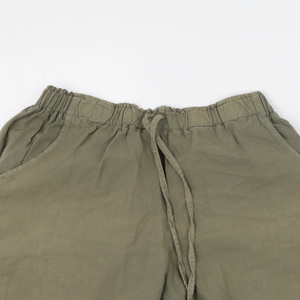 Bonmarche Womens Green  Cotton Trousers  Size S L20 in Regular