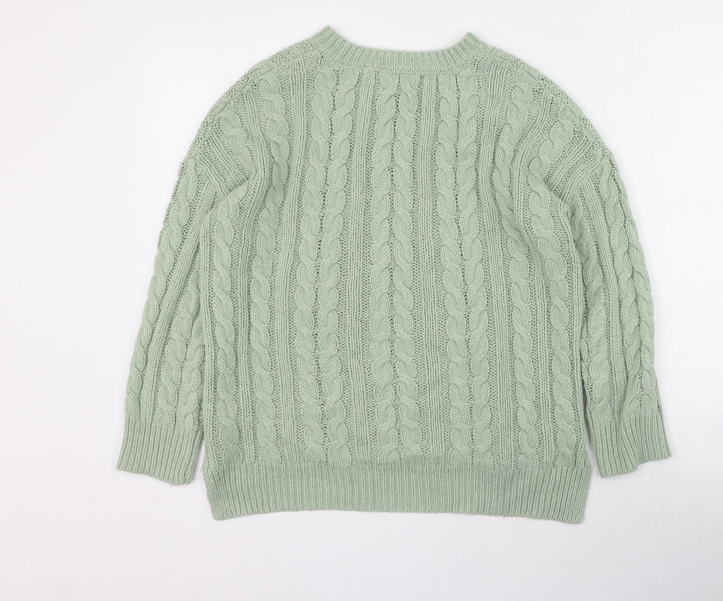 Primark Womens Green Round Neck  Acrylic Pullover Jumper Size S