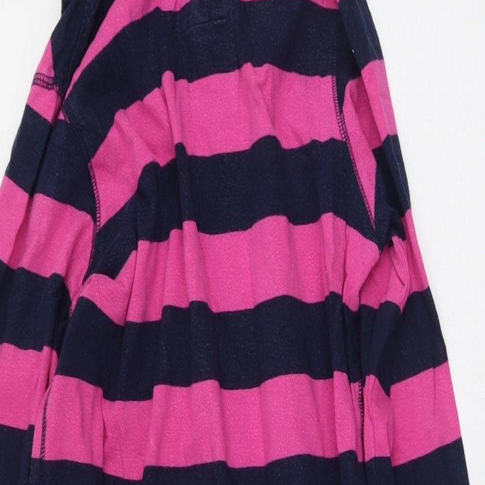 NEXT Womens Pink Striped Cotton Jumper Dress  Size 6  V-Neck