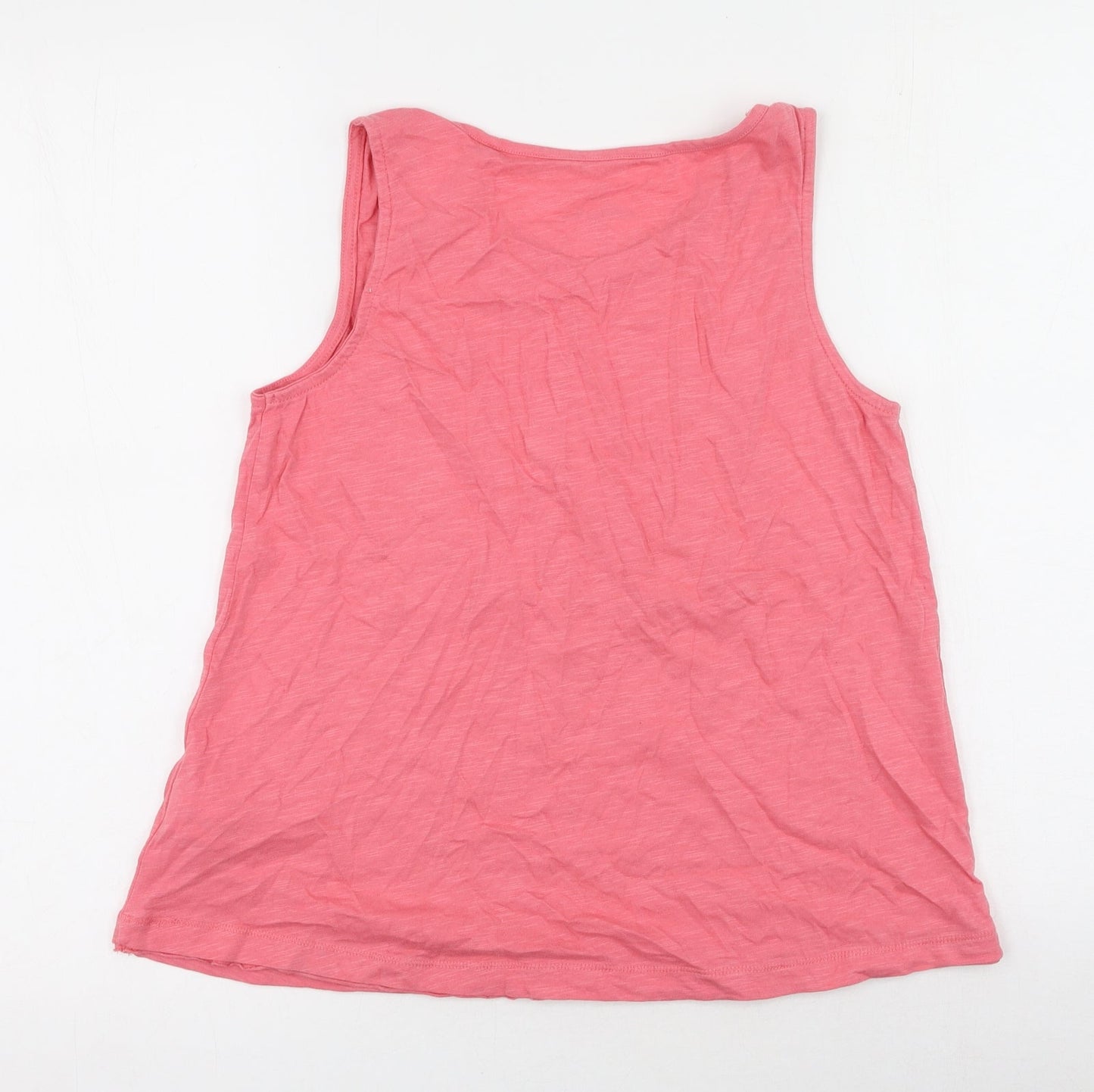NEXT Girls Pink  Cotton Basic Tank Size 13 Years Round Neck  - love