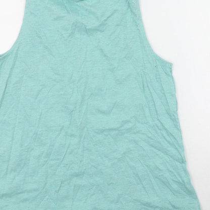 Preloved NEXT Girls Green  Cotton Basic Tank Size 13 Years Round Neck  - love - Label