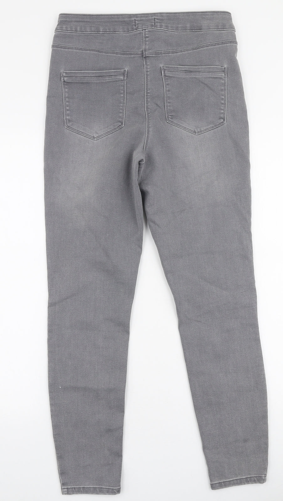 Papaya Womens Grey  Cotton Skinny Jeans Size 12 L27 in Slim Zip