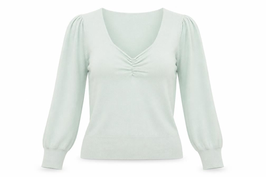 Dunnes Stores Womens Green V-Neck  Polyester Pullover Jumper Size XS
