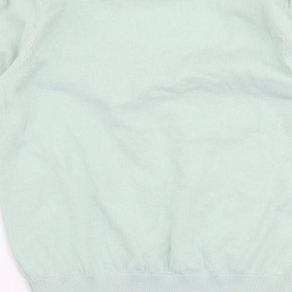 Dunnes Womens Green V-Neck  Polyester Pullover Jumper Size XS