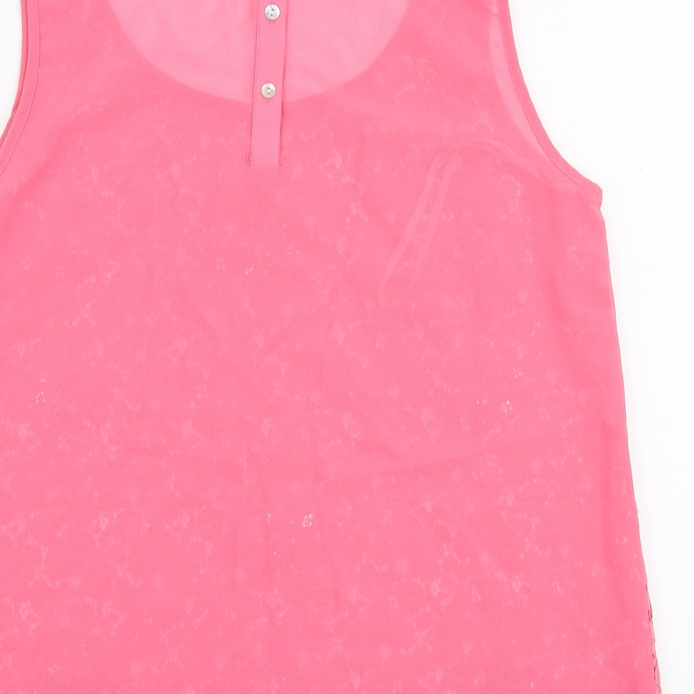 Atmosphere Womens Pink  Cotton Basic Blouse Size 10 Round Neck