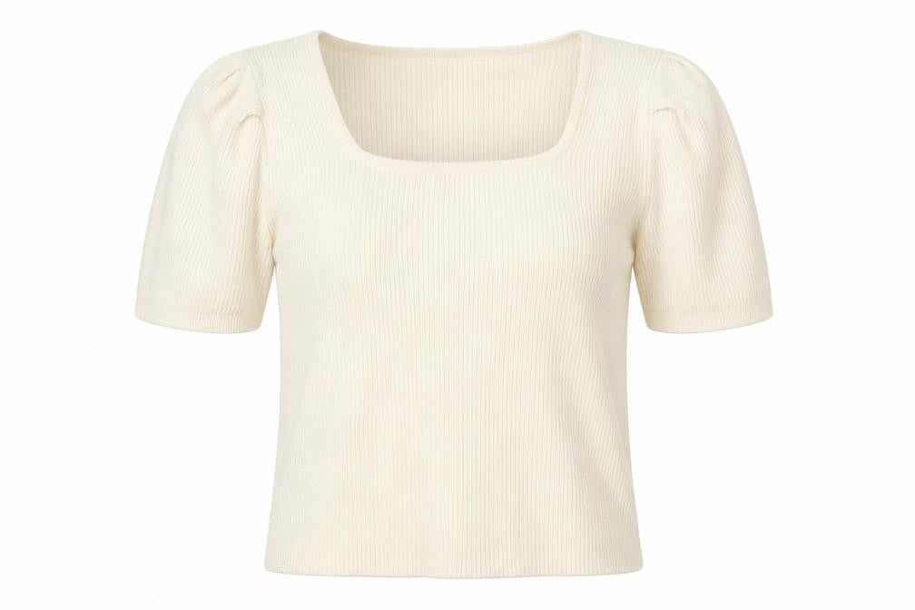 Primark Womens Ivory Square Neck  Viscose Pullover Jumper Size L