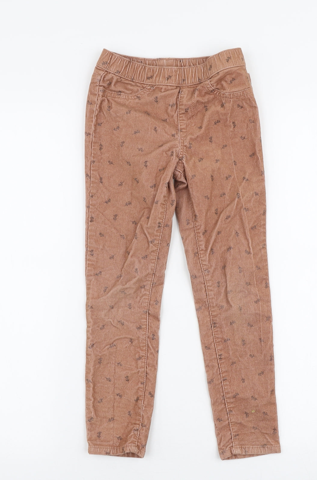 H&M Girls Beige Floral Cotton Jegging Jeans Size 5-6 Years  Slim Pullover