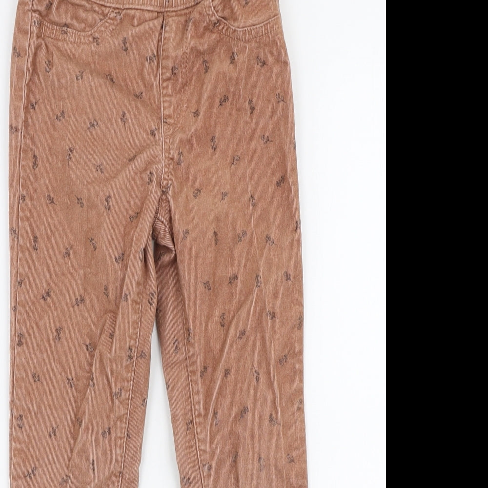 H&M Girls Beige Floral Cotton Jegging Jeans Size 5-6 Years  Slim Pullover