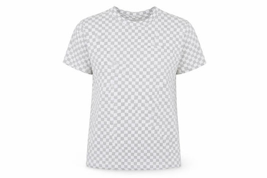 Primark Womens Grey Check 100% Cotton Jersey T-Shirt Size S Round Neck