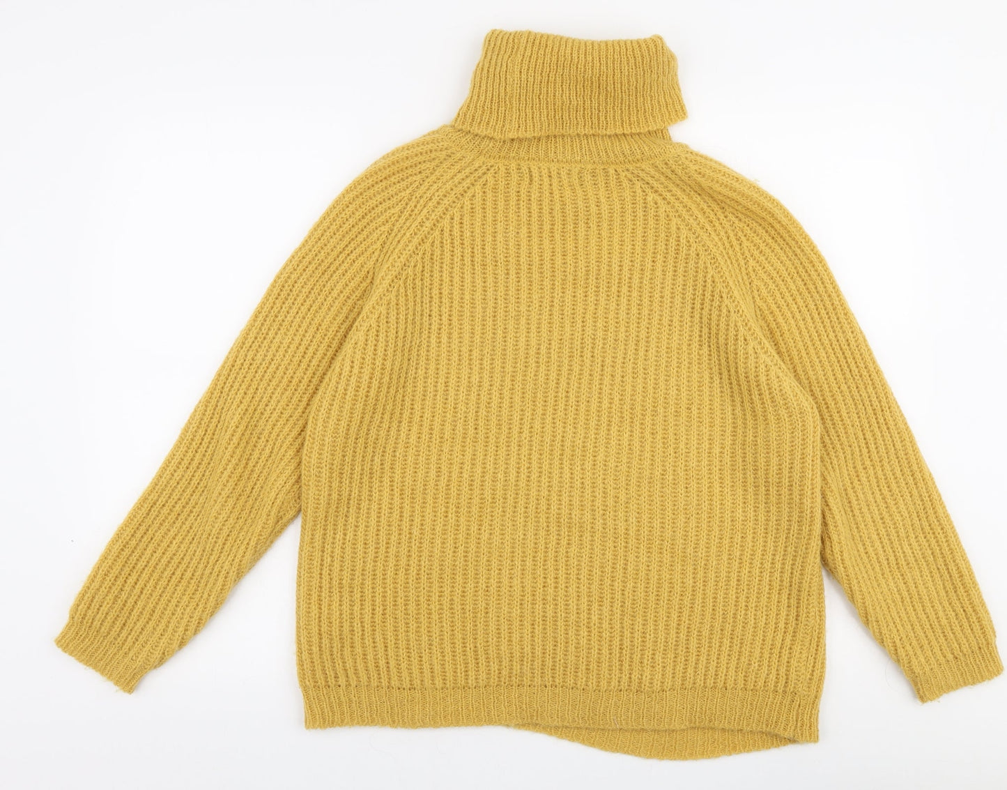 Yida Womens Yellow Roll Neck  Polyester Pullover Jumper Size M