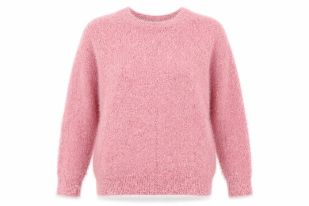Fig Womens Pink Round Neck  Nylon Pullover Jumper Size S
