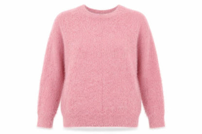 Fig Womens Pink Round Neck  Nylon Pullover Jumper Size S