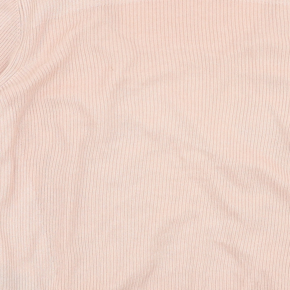 Marks and Spencer Womens Pink Round Neck  Acrylic Cardigan Jumper Size 12