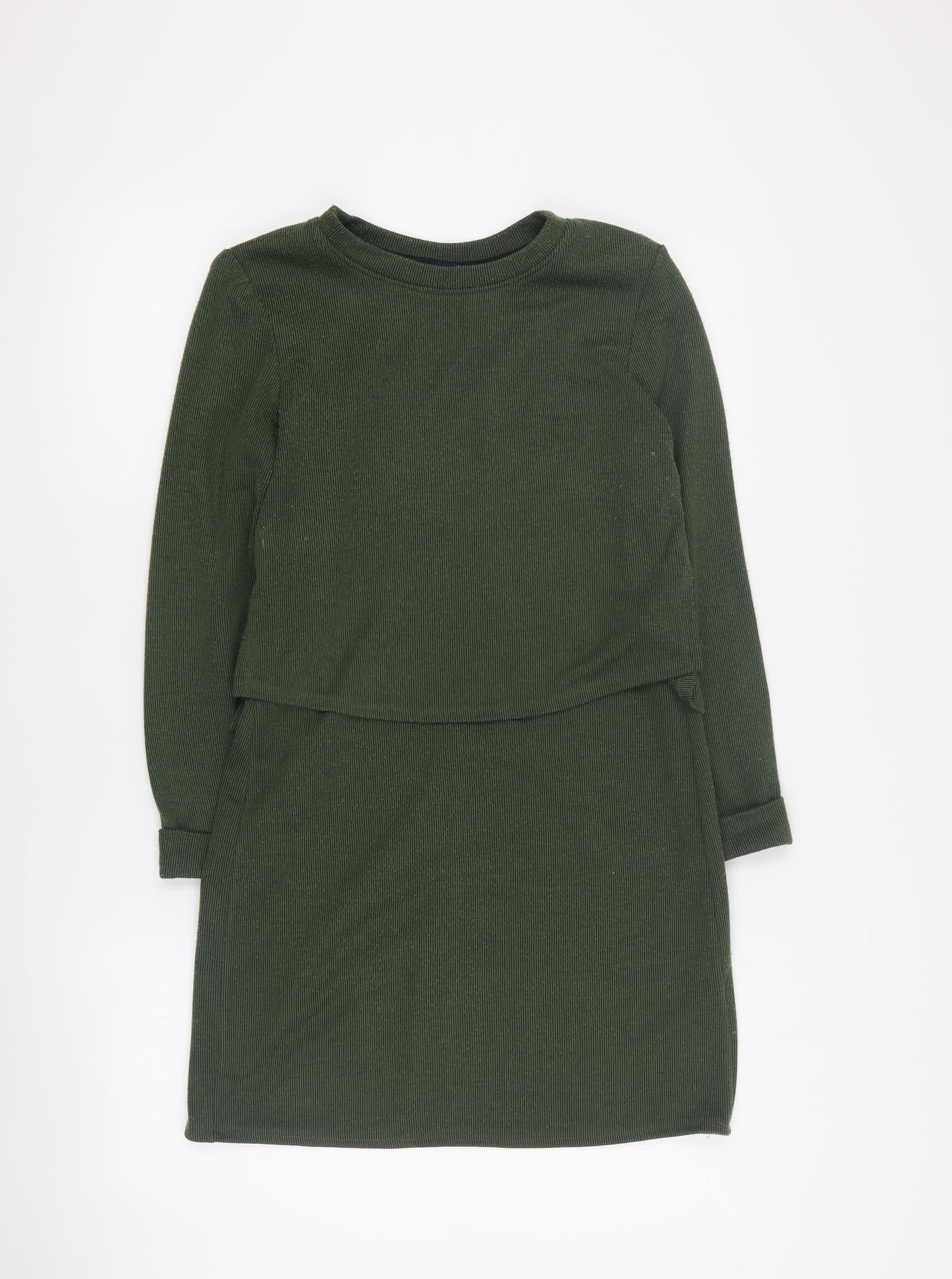 Topshop Womens Green  Acrylic Jumper Dress  Size 8  Round Neck Pullover