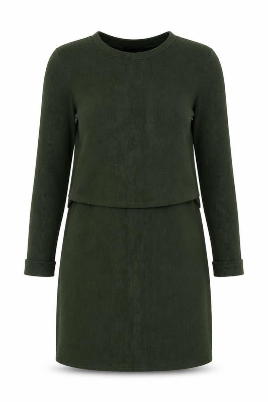 Topshop Womens Green  Acrylic Jumper Dress  Size 8  Round Neck Pullover