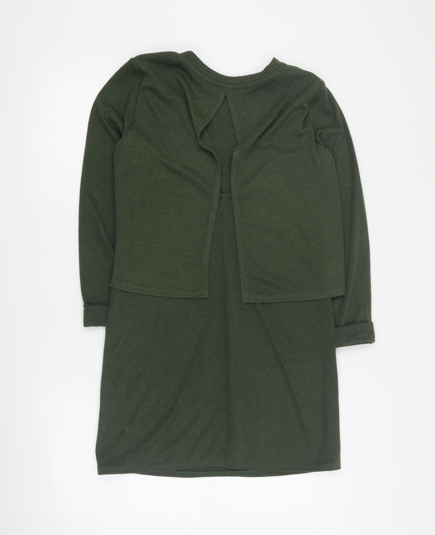 Topshop Womens Green  Acrylic Jumper Dress  Size 8  Round Neck Pullover