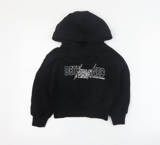 NEXT Girls Black  Cotton Pullover Hoodie Size 5 Years  Pullover