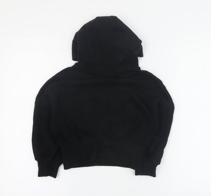 Next Girls Black  Cotton Pullover Hoodie Size 5 Years  Pullover