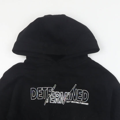 Next Girls Black  Cotton Pullover Hoodie Size 5 Years  Pullover
