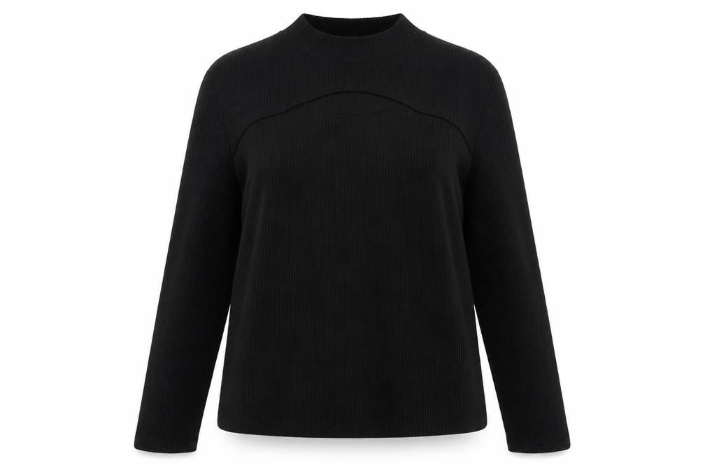 Pep & Co Womens Black Mock Neck  Polyester Pullover Jumper Size 8