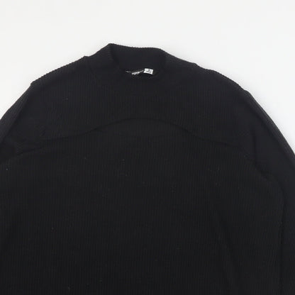 Pep&Co Womens Black Mock Neck  Polyester Pullover Jumper Size 8