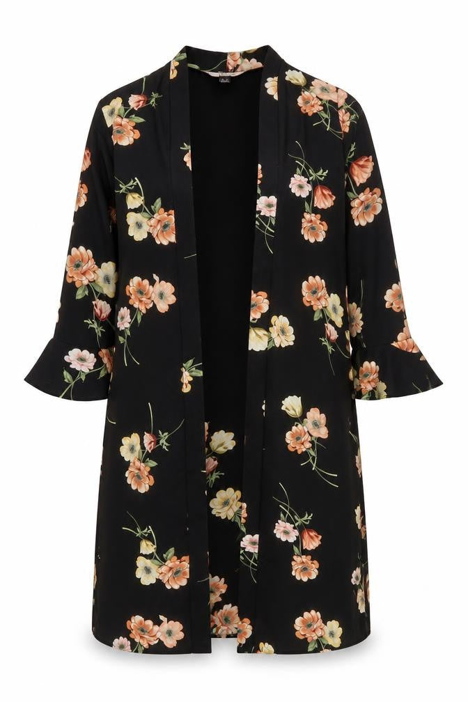New Look Womens Black Floral  Jacket  Size 8