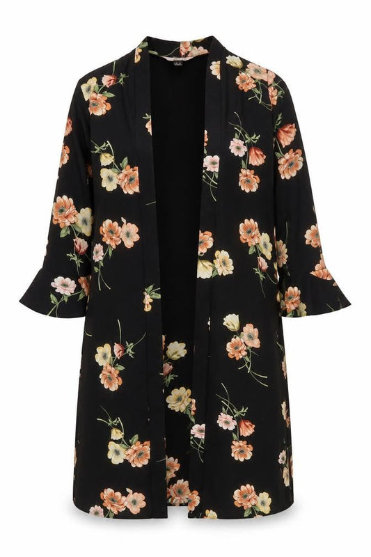 New Look Womens Black Floral  Jacket  Size 8