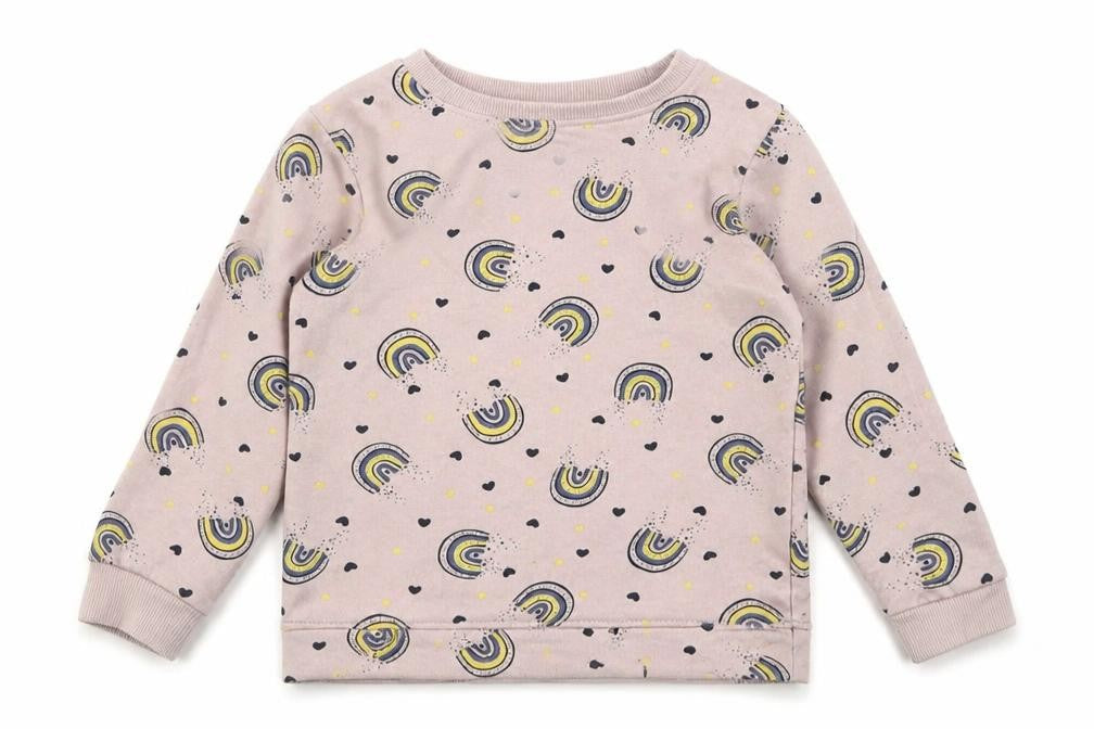 Name It  Girls Pink Geometric Cotton Pullover Sweatshirt Size 5 Years