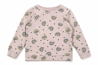 NAME IT  Girls Pink Geometric Cotton Pullover Sweatshirt Size 5 Years
