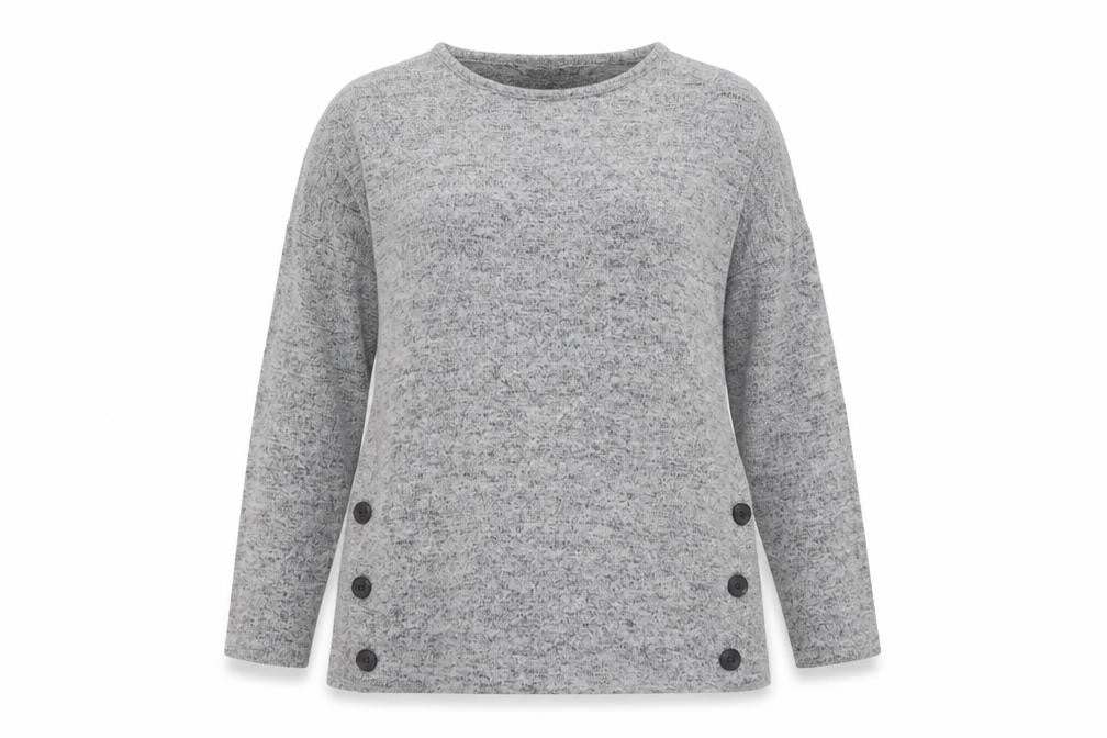 Peacocks Womens Grey Round Neck  Viscose Pullover Jumper Size 10
