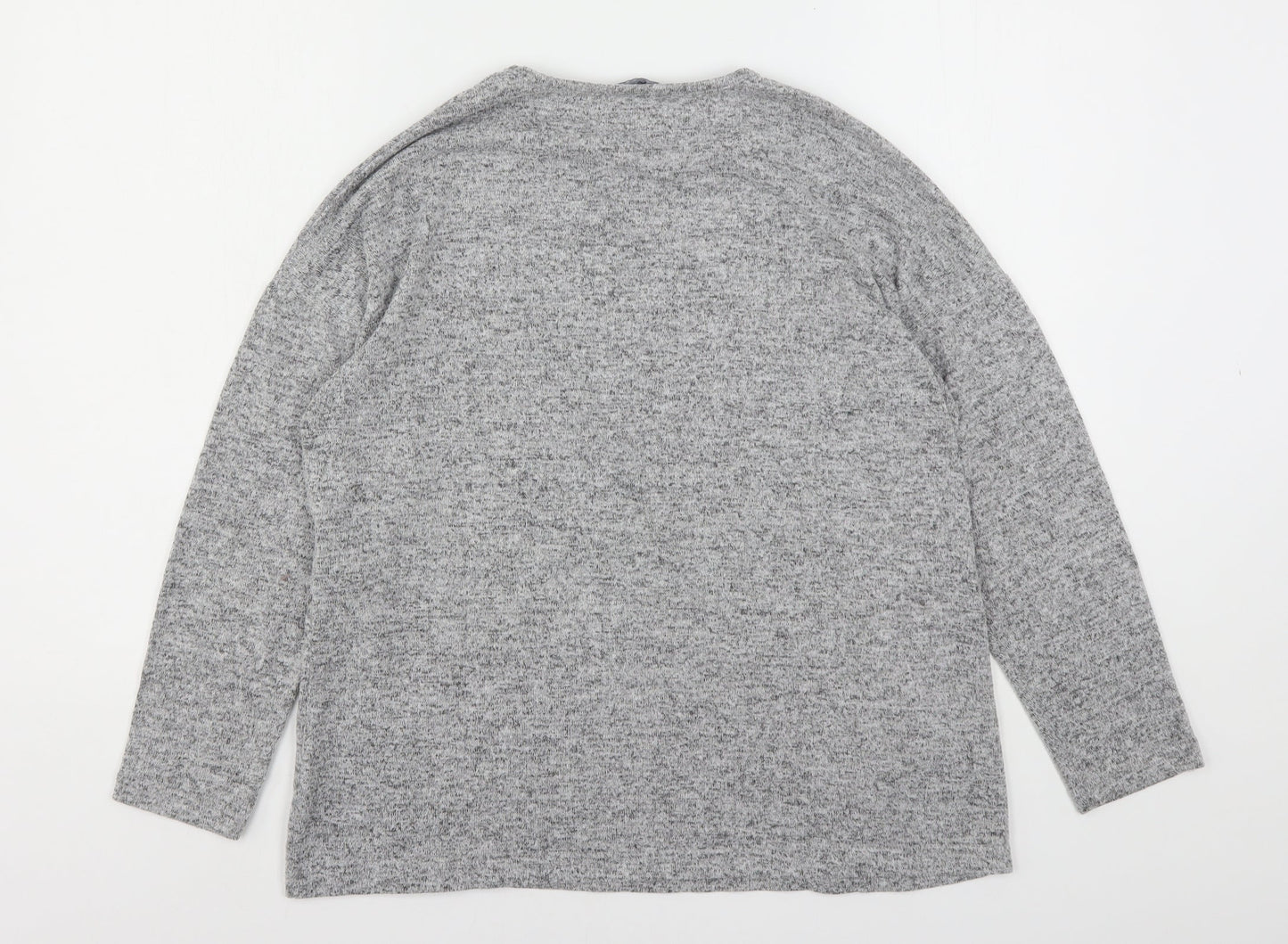 Peacocks Womens Grey Round Neck  Viscose Pullover Jumper Size 10