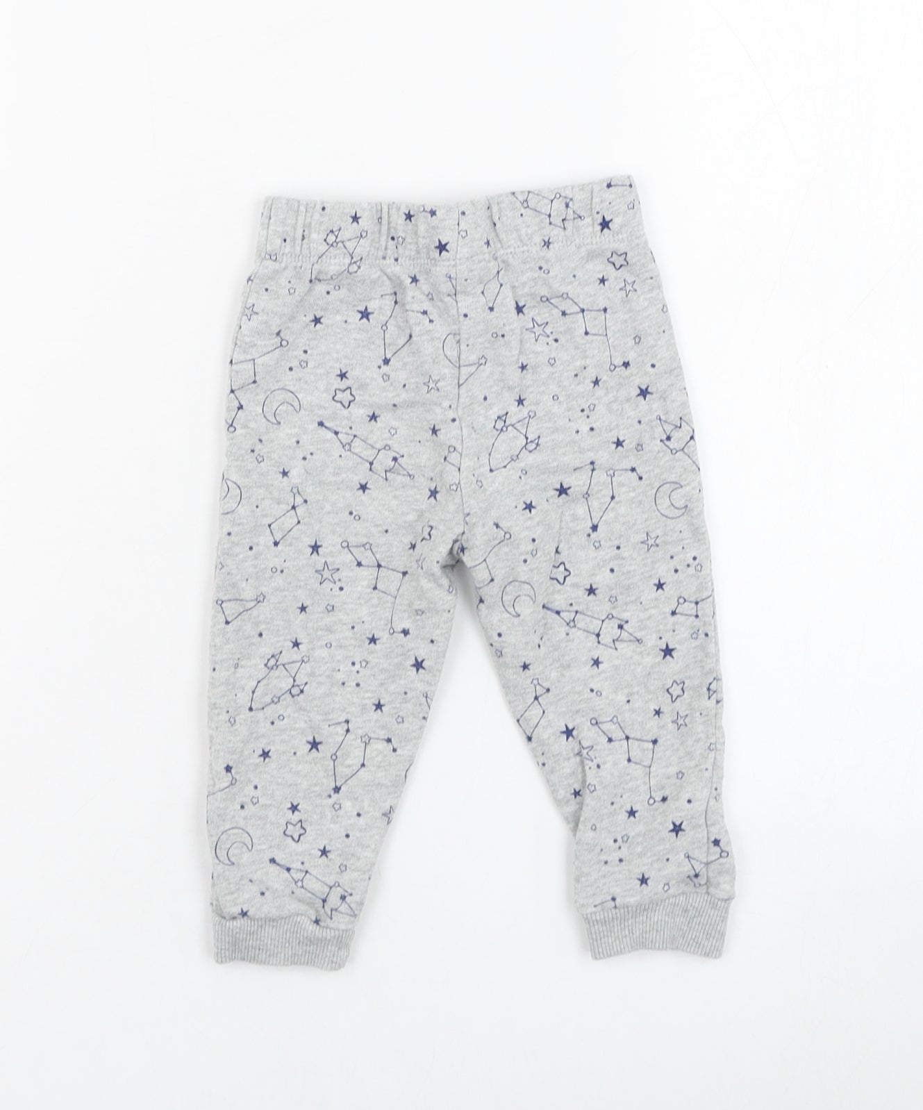 F&F Boys Grey  Cotton Jogger Trousers Size 9-12 Months  Pullover - Constellations