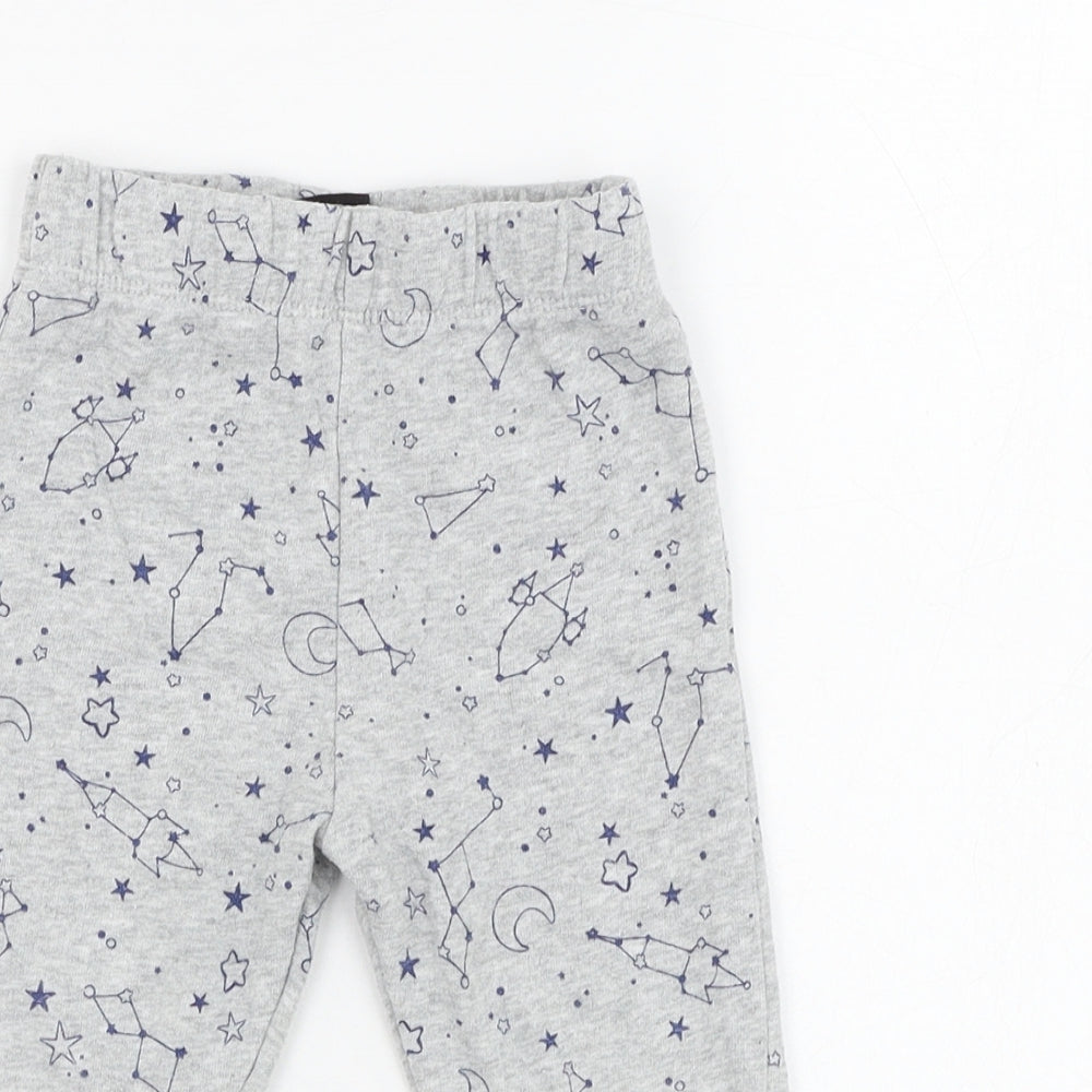 F&F Boys Grey  Cotton Jogger Trousers Size 9-12 Months  Pullover - Constellations
