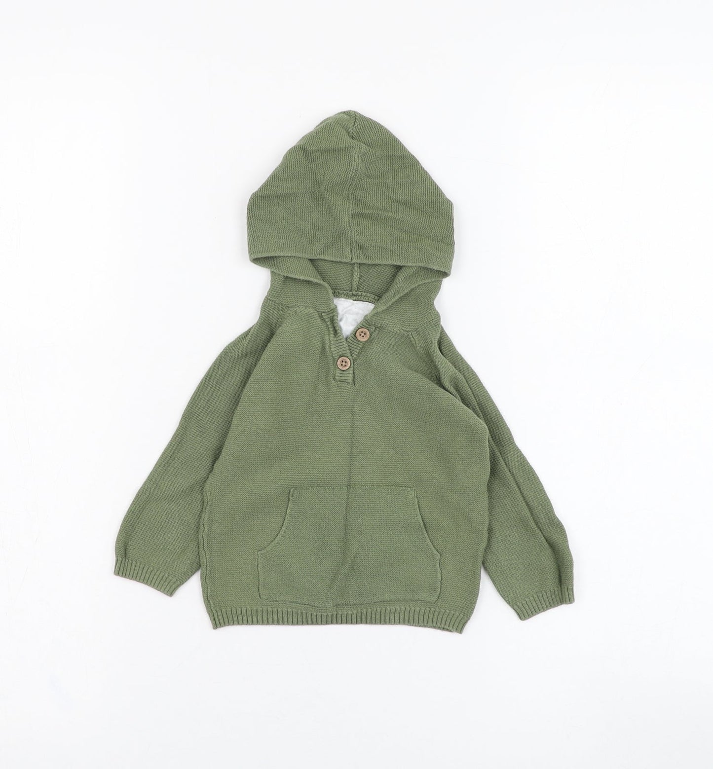 F&F Boys Green  Cotton Pullover Jumper Size 6-9 Months  Pullover