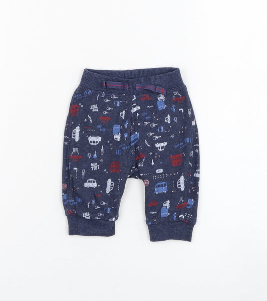 George Boys Blue  Cotton Jogger Trousers Size 0-3 Months  Pullover - Vehicle