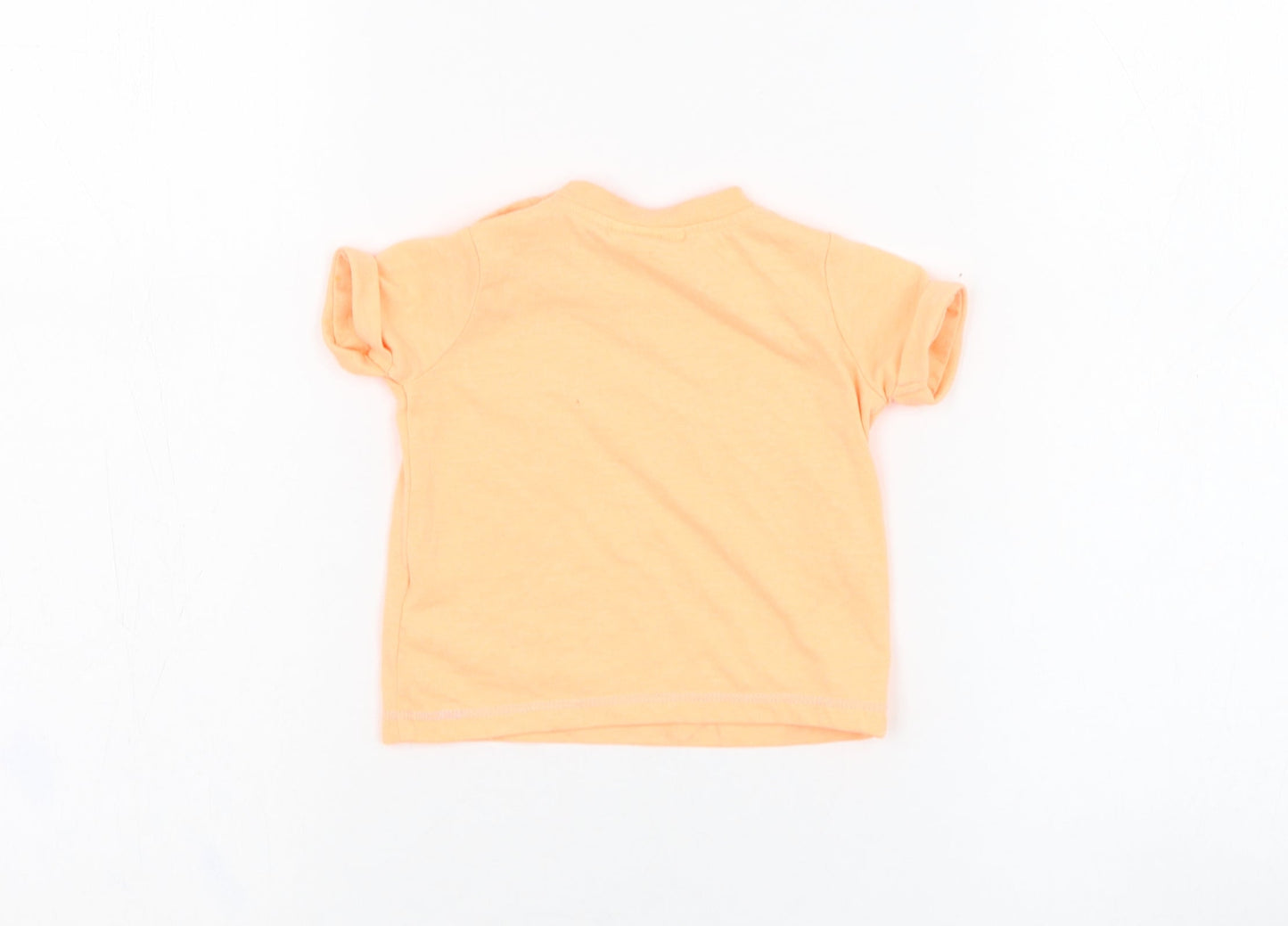 NEXT Boys Orange  Cotton Basic T-Shirt Size 0-3 Months Round Neck Pullover - Crocodile