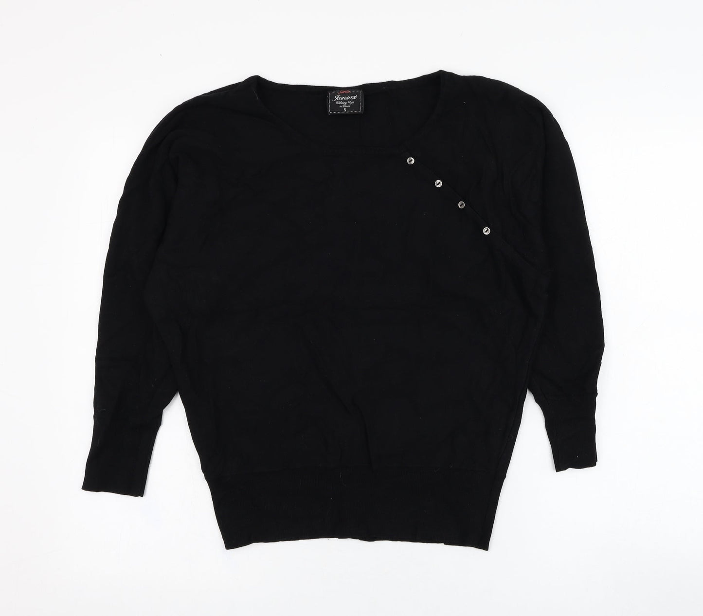 Jeanswest Womens Black Round Neck  Rayon Pullover Jumper Size S