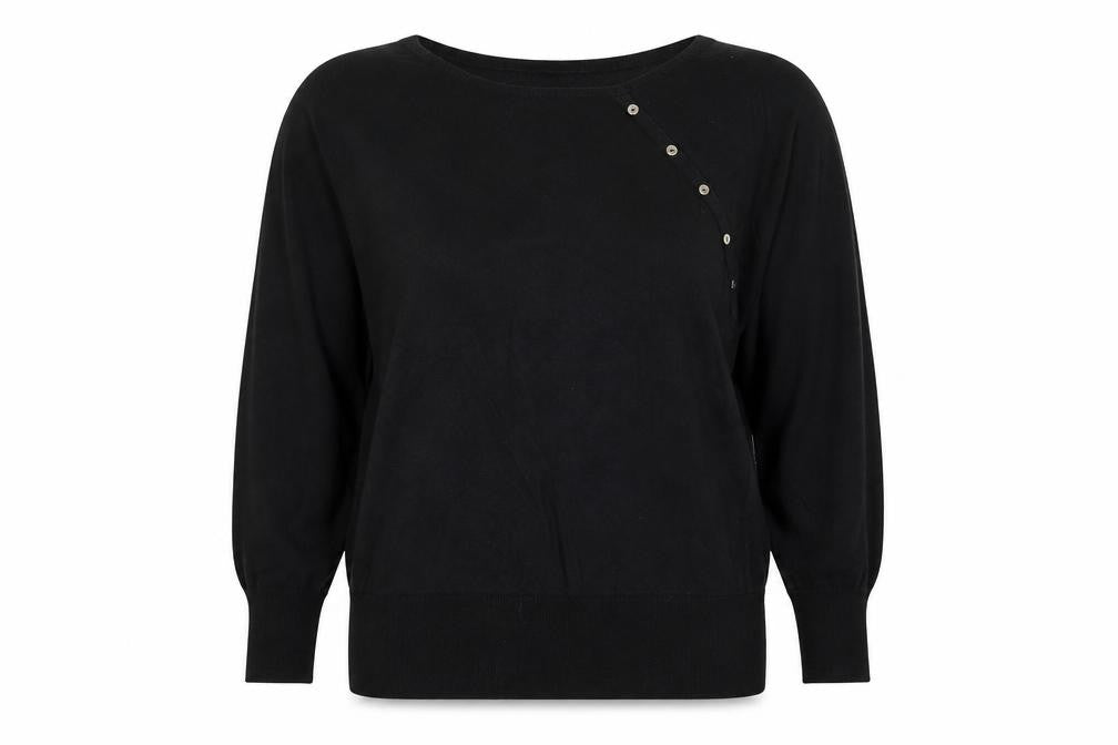 Jeanswest Womens Black Round Neck  Rayon Pullover Jumper Size S