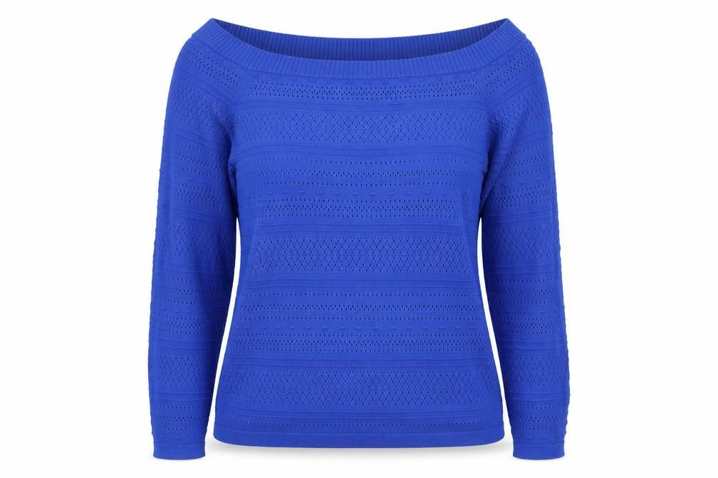 Dorothy Perkins Womens Blue Square Neck  Polyester Pullover Jumper Size 10
