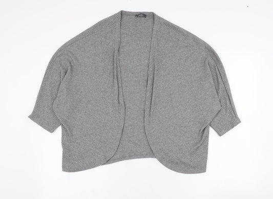 Yessica Womens Grey Round Neck  Polyester Cardigan Jumper Size S