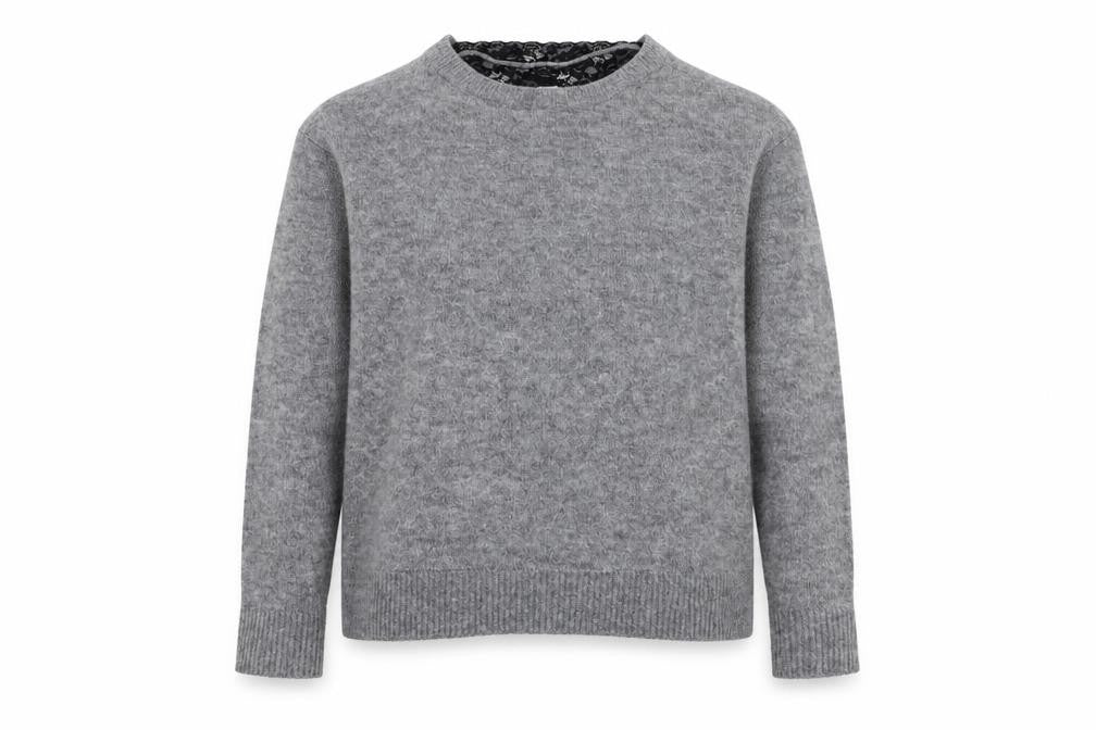 VERO MODA Womens Grey Round Neck  Acrylic Pullover Jumper Size L