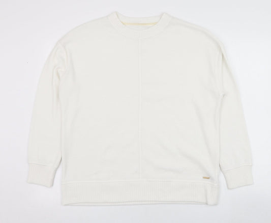 Dunnes Stores Womens Ivory Round Neck  Polyester Pullover Jumper Size 8