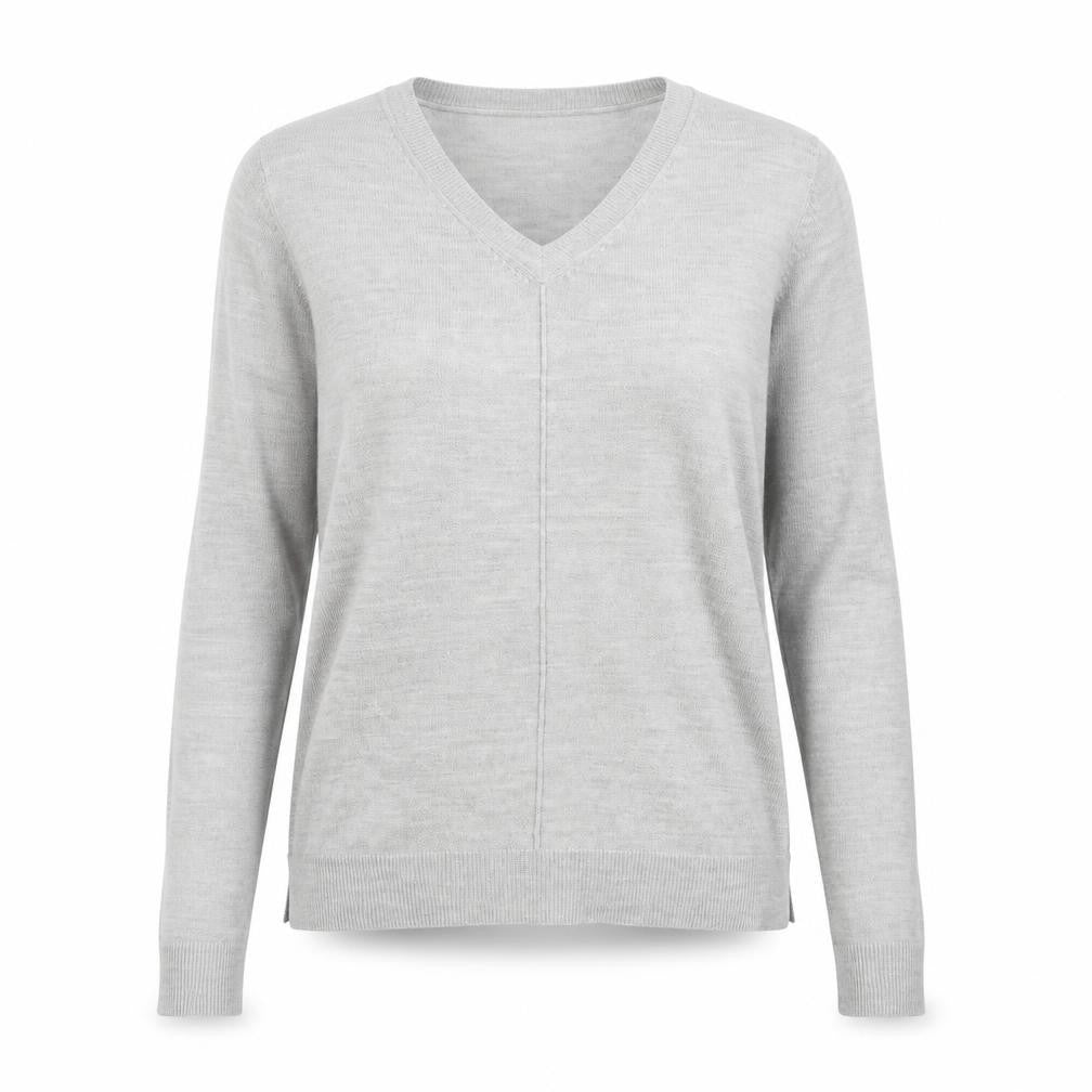 Atmosphere Womens Grey V-Neck  Acrylic Pullover Jumper Size 8