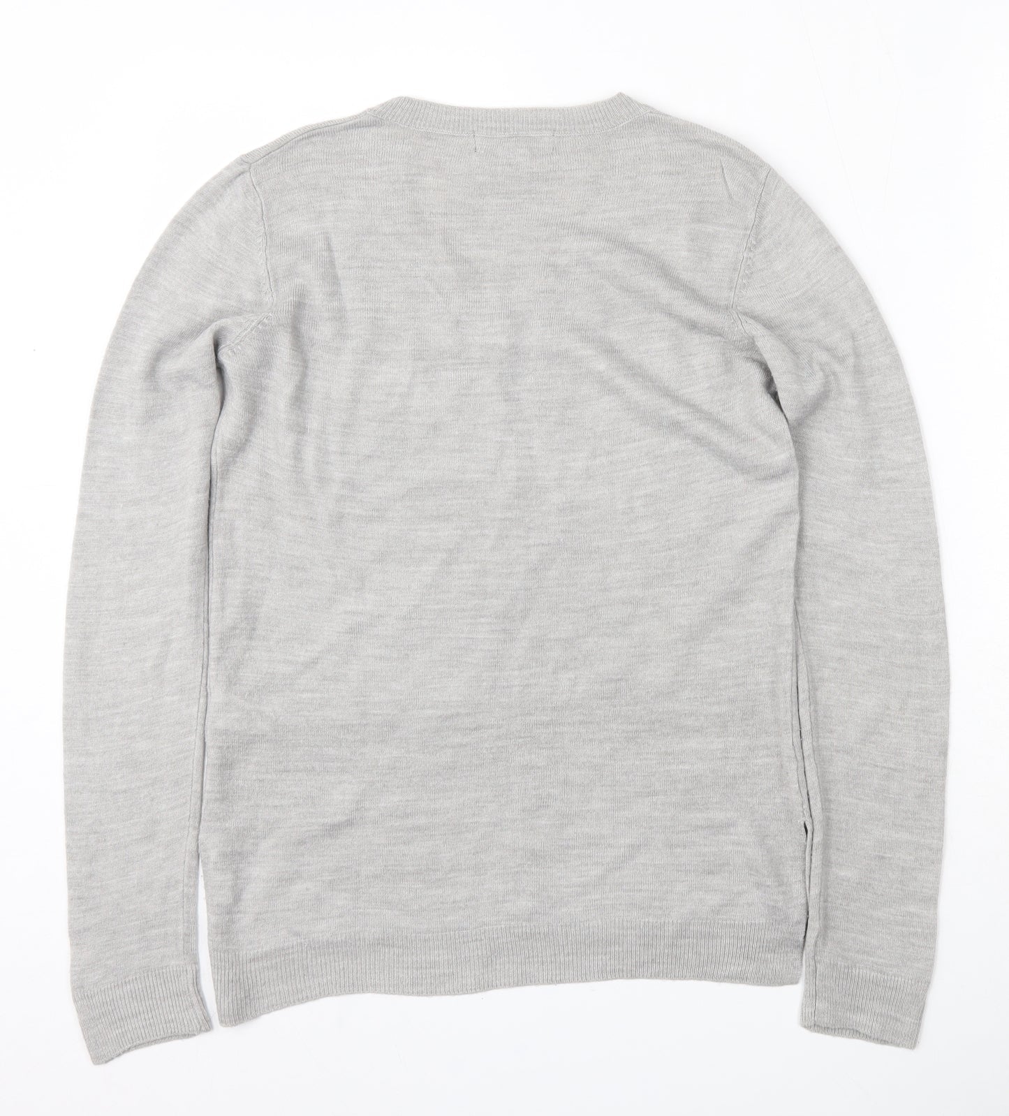 Atmosphere Womens Grey V-Neck  Acrylic Pullover Jumper Size 8