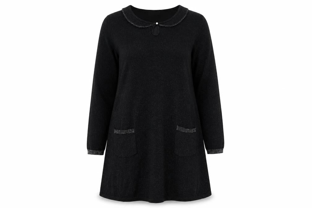 Wallis Womens Black  Acrylic Trapeze & Swing  Size L  Round Neck