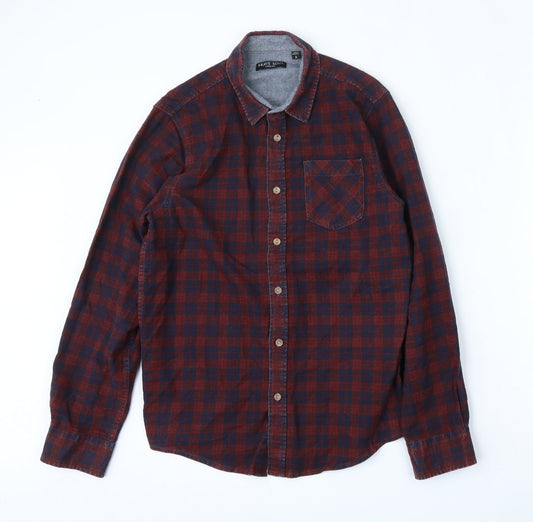 Brave Soul Mens Multicoloured Check Cotton  Button-Up Size S Collared
